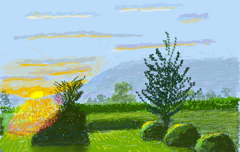 David Hockney, "No. 227", 22nd April 2020, iPad painting, © David Hockney